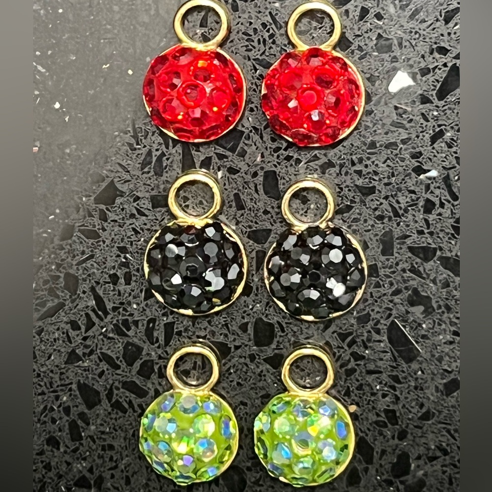 Hoop Earring Charms Suzanne bjontegard crystal Ruby Sapphire Aurora borealis HSN